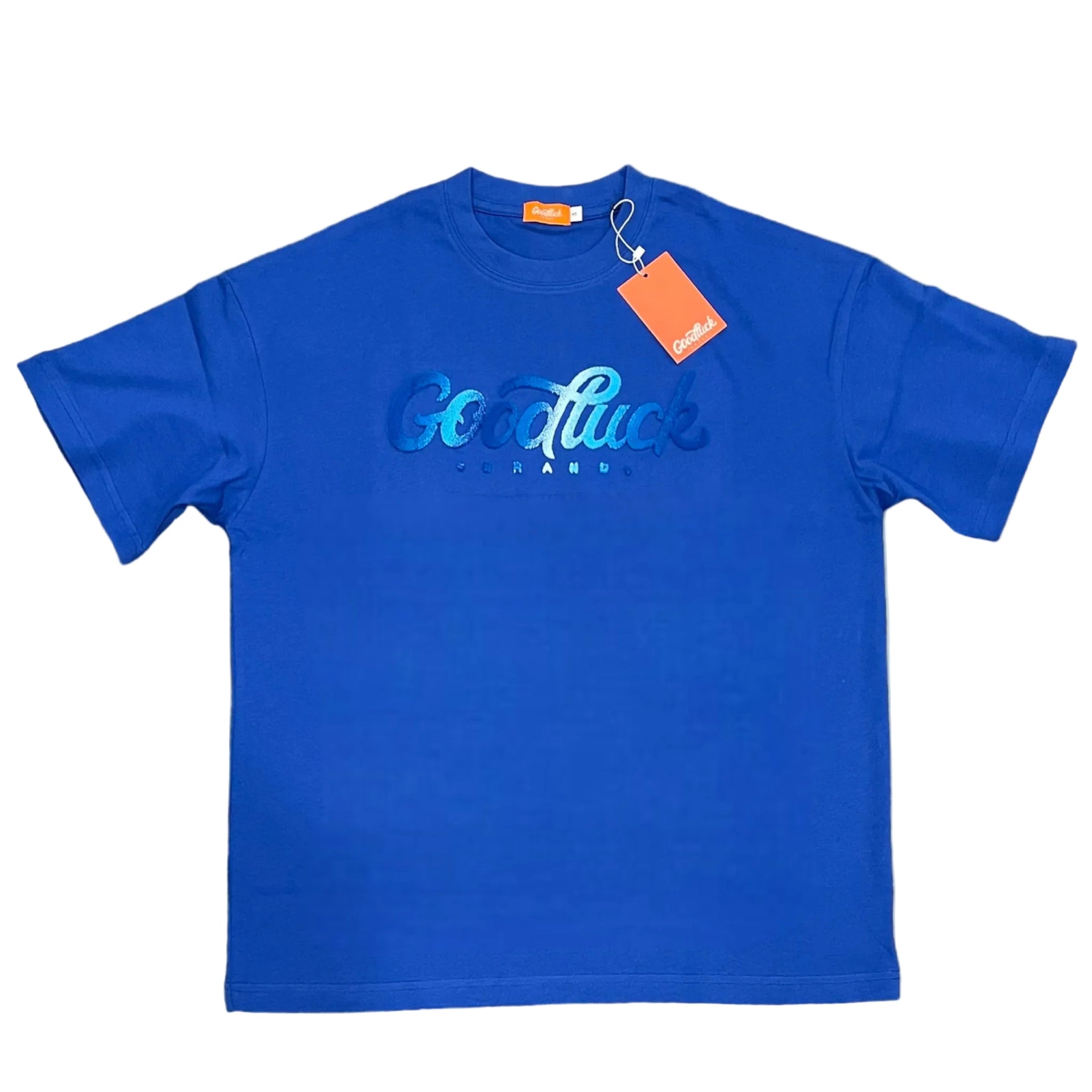 Royal Blue Brushed Embroidered T Shirt