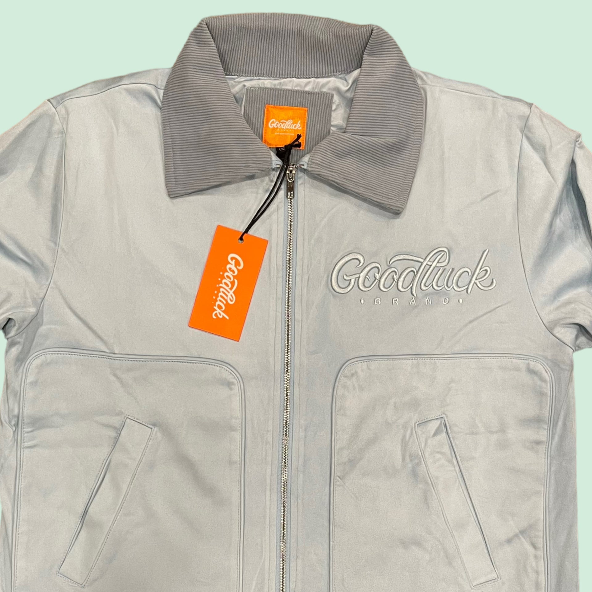 Ice Blue Suede Carpenter Jacket