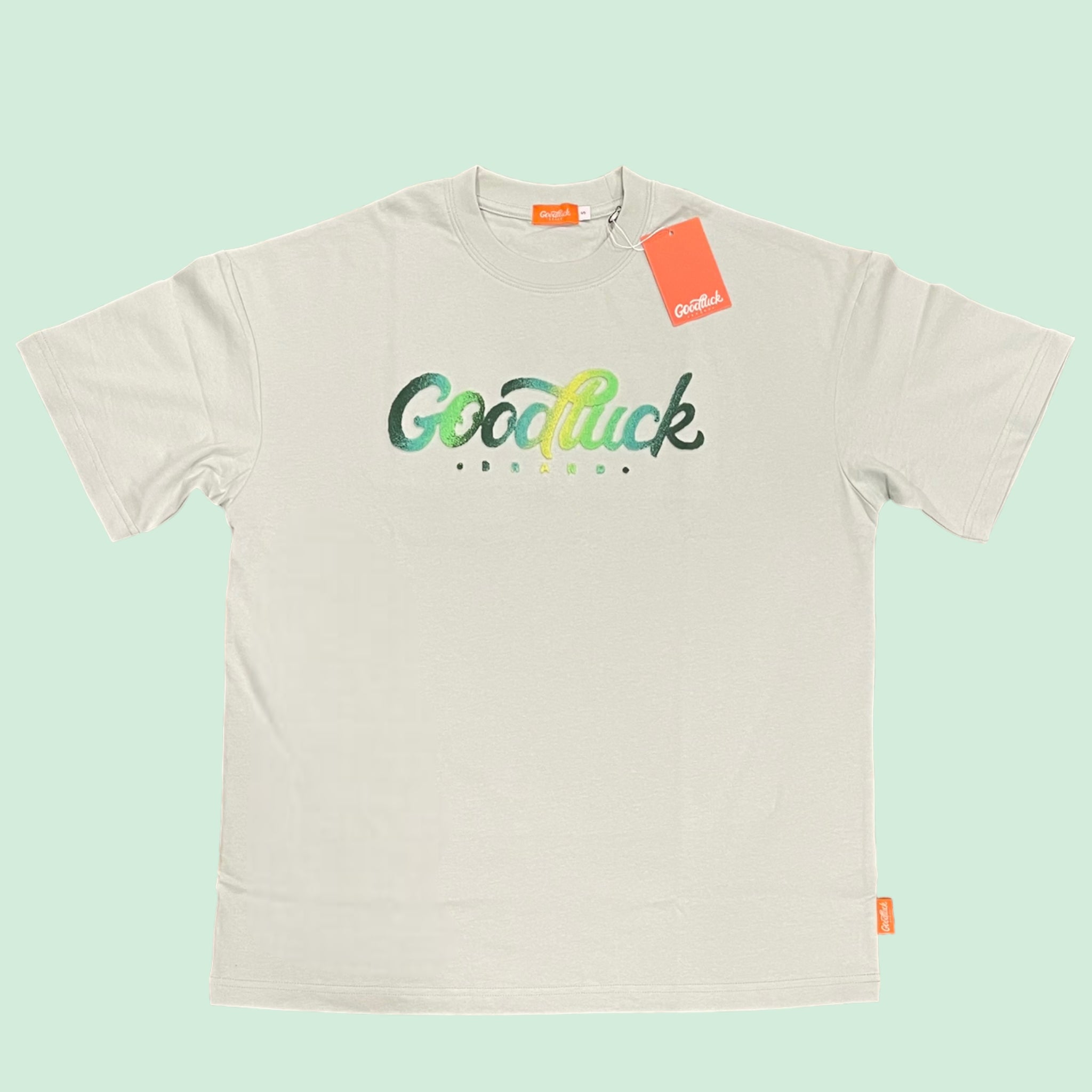 Mint Green Brushed Embroidered T Shirt