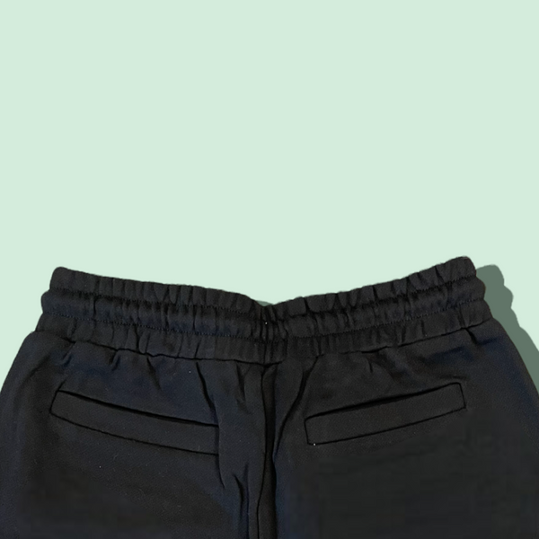 Black Knee Length Logo Shorts