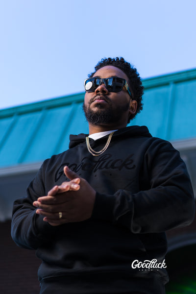 “Black” Flocked Sweatsuit