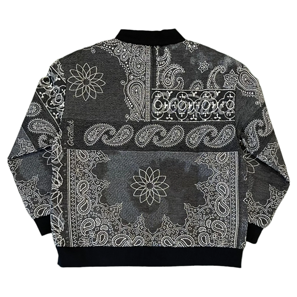 Paisley Print Tapestry Varsity Jacket