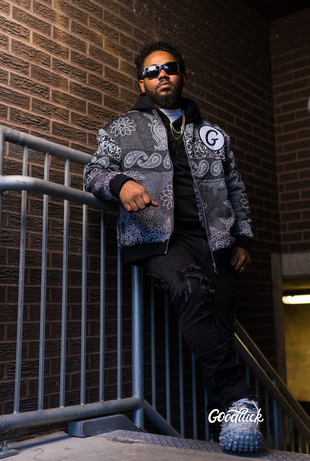 Paisley Print Tapestry Varsity Jacket