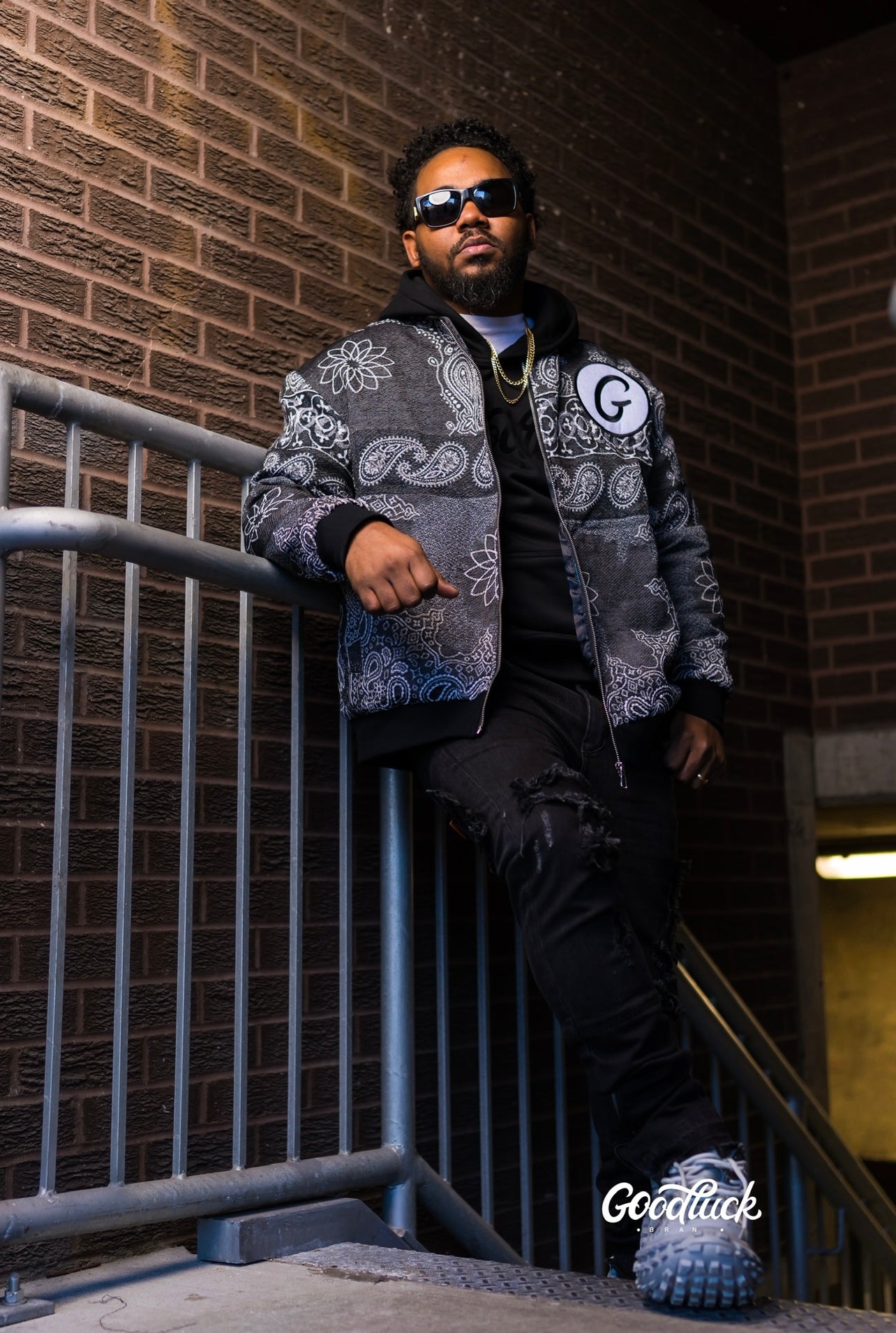 Paisley Print Tapestry Varsity Jacket
